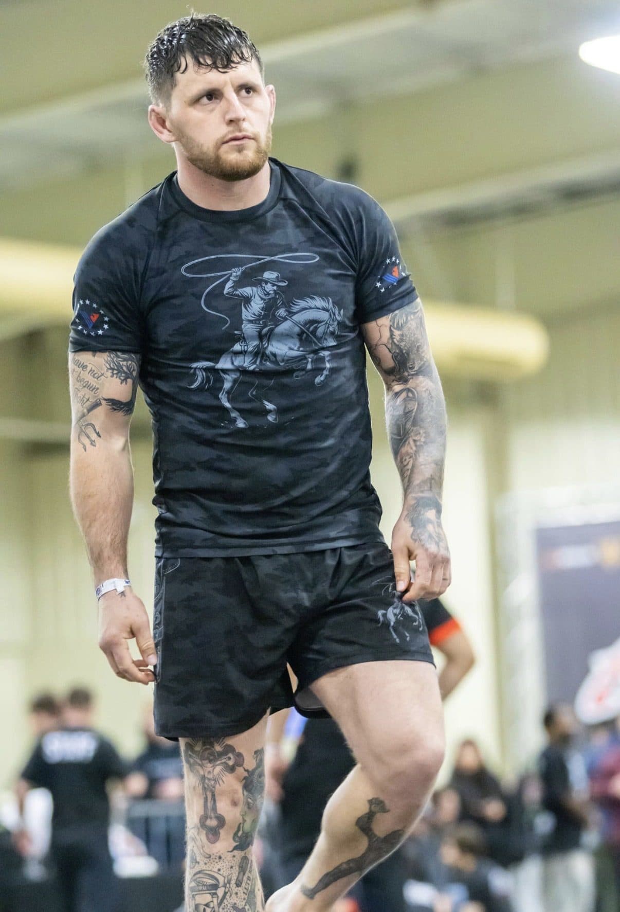 Alex Rogers wearing LFW gear at a jiu-jitsu competition